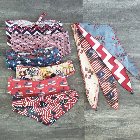 Other - Red White Blue Patriotic Dog Bandana Bundle
